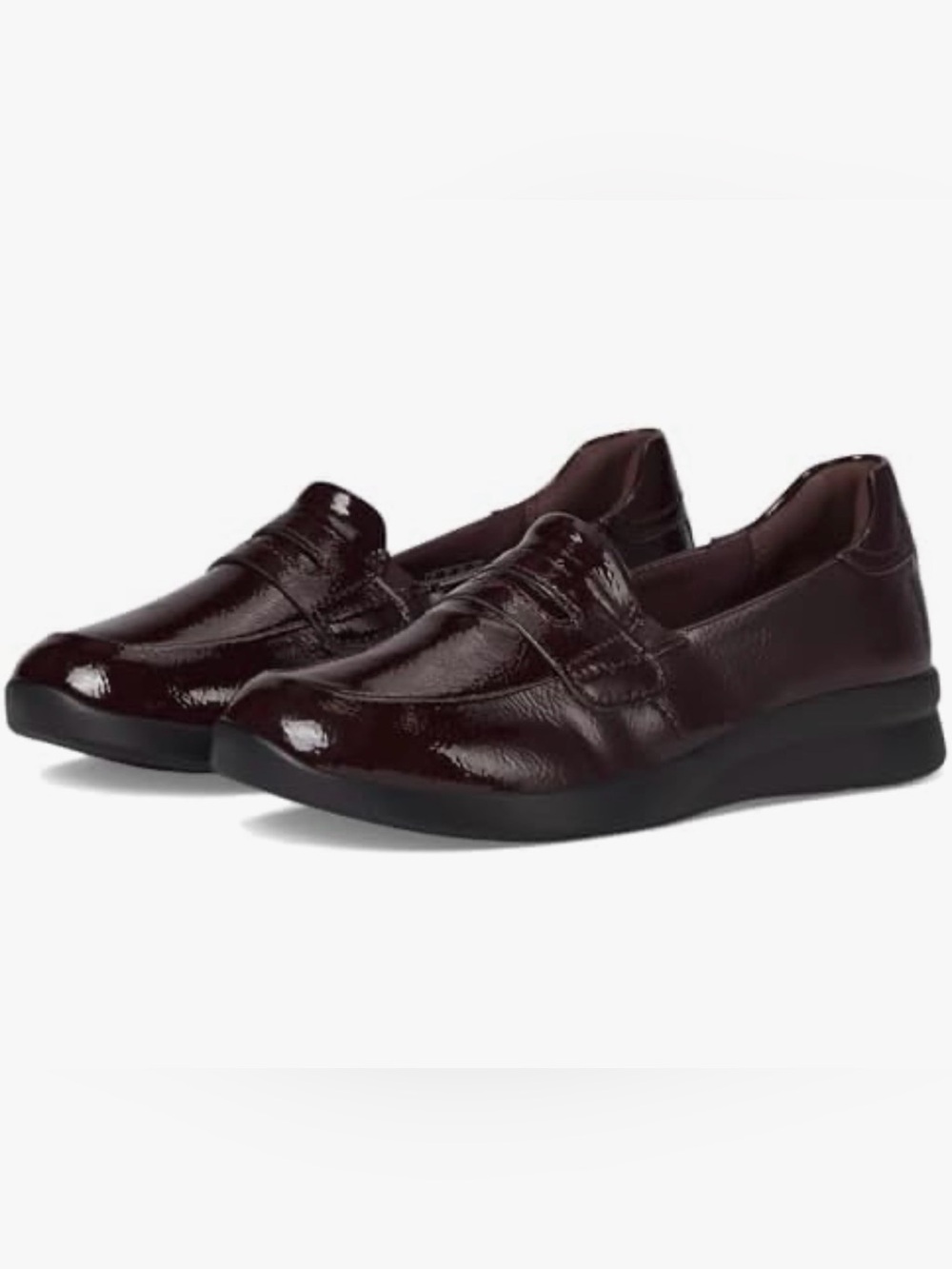 Clarks Ellowyn Penny Womens Loafer Burgundy 8.5